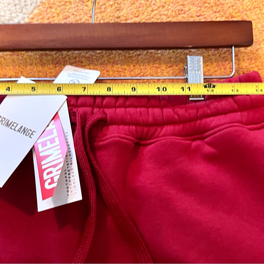 Red Wide Leg Joggers Grimelange Turkish brand. 60% Cotton blend Size S. NWT. - Picture 7 of 14